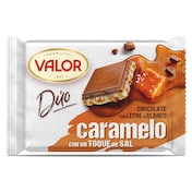 Chocolate duo con leche y blanco caramelo y sal Valor 130 g