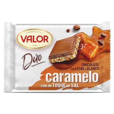 Chocolate duo con leche y blanco caramelo y sal Valor 130 g-0