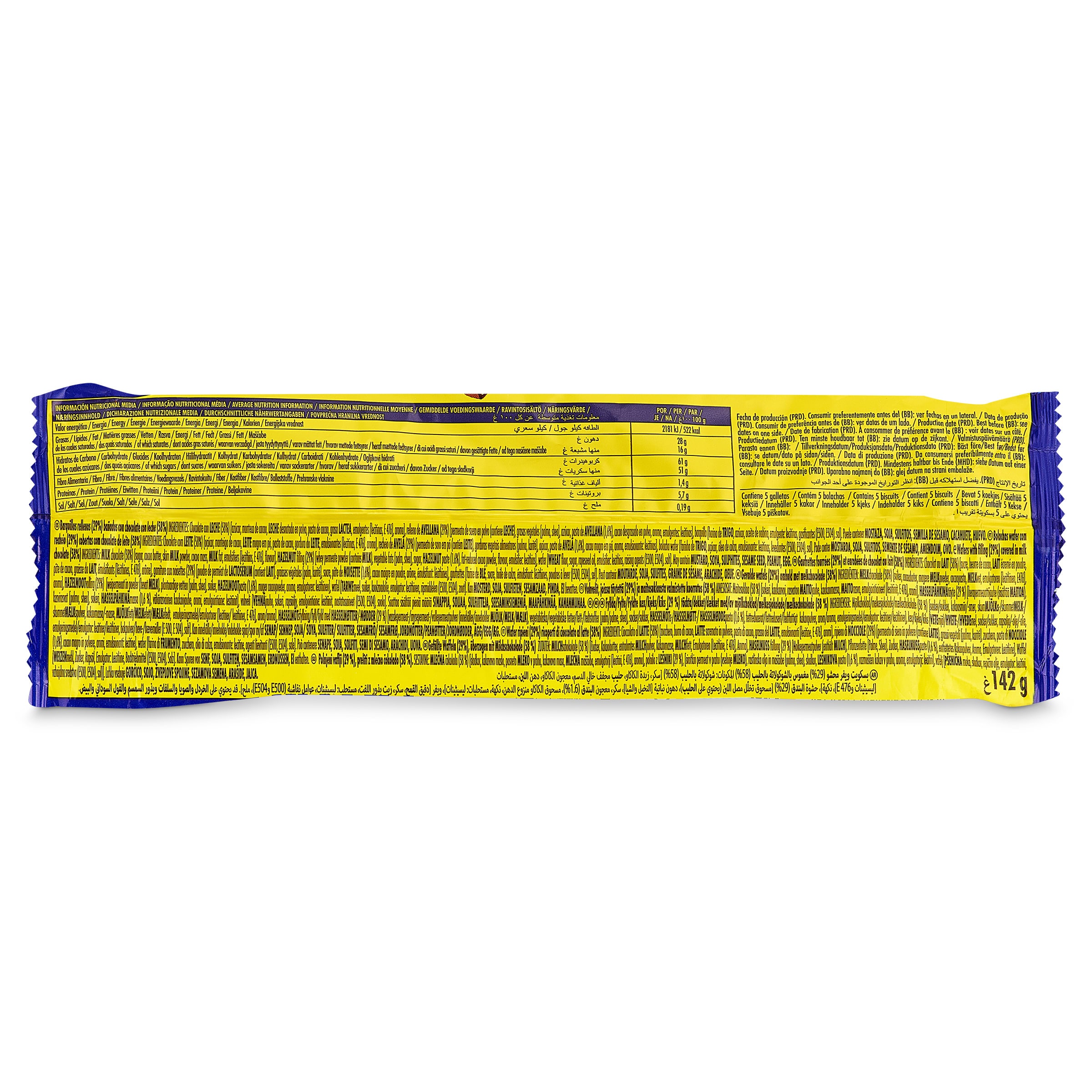 Galletas wafers chocolate con leche Artiach 142 g