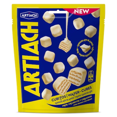 Mini galletas wafers con chocolate blanco Artiach 110 g-0