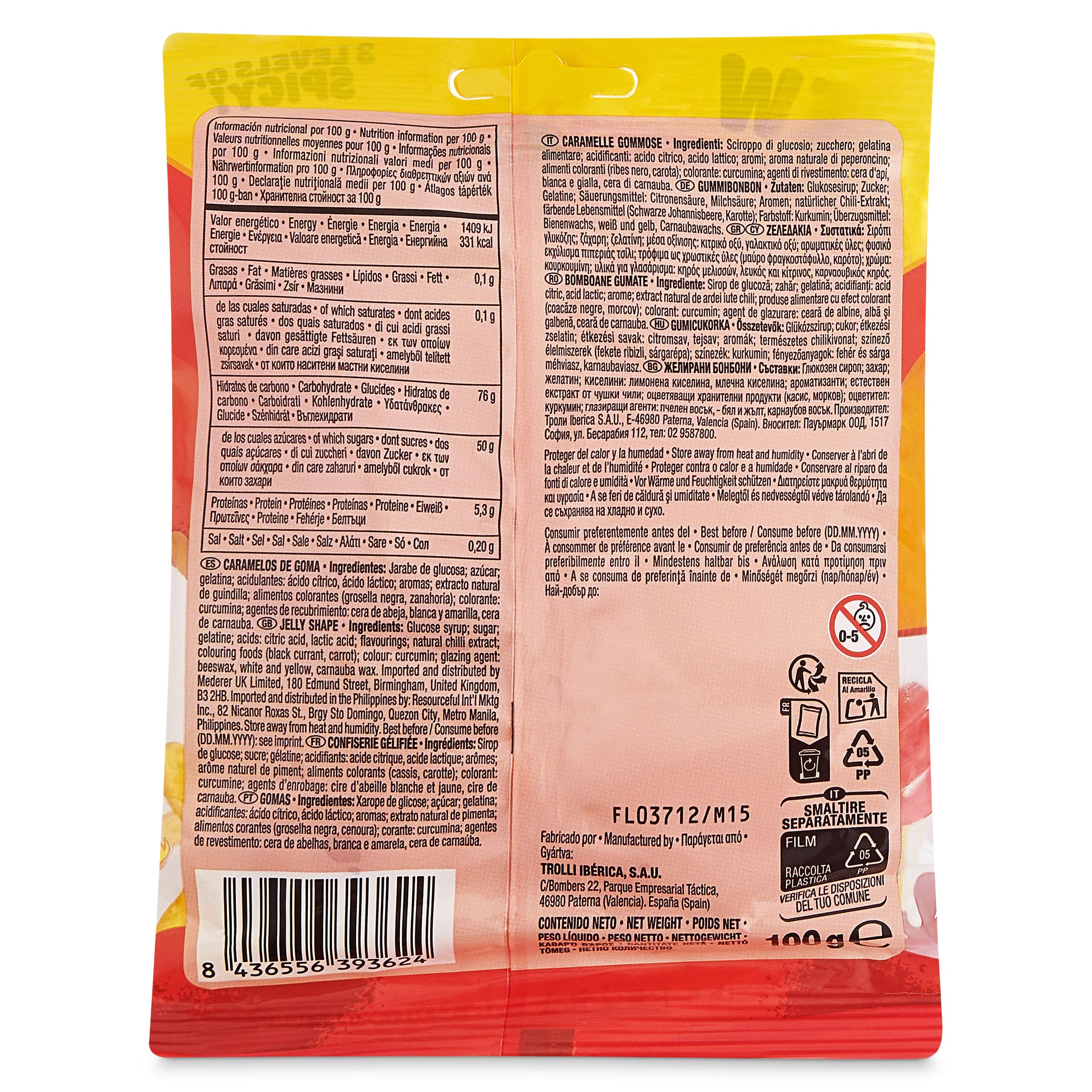 Pulpos picantes Trolli 100 g