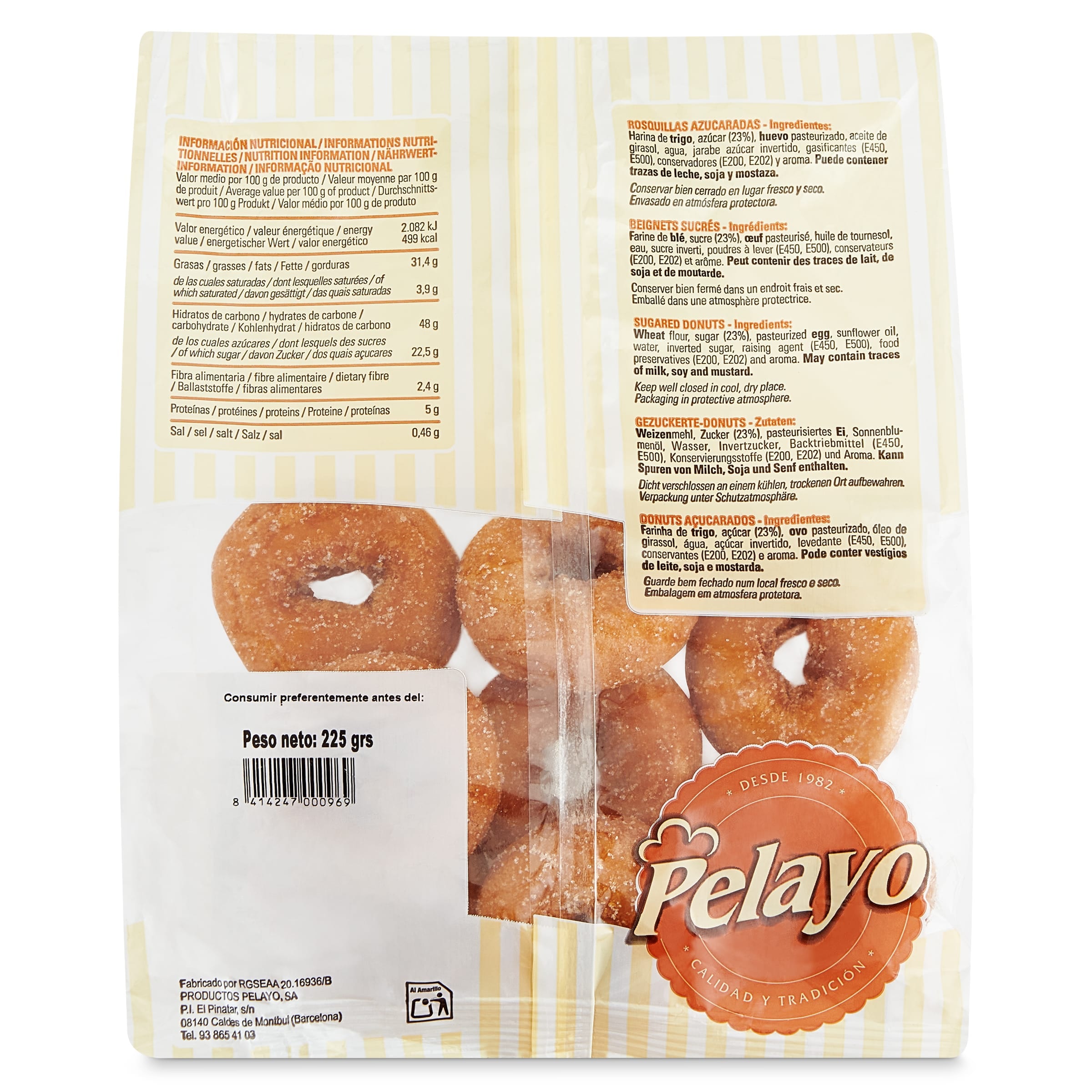 Rosquillas azucaradas Pelayo 225 g