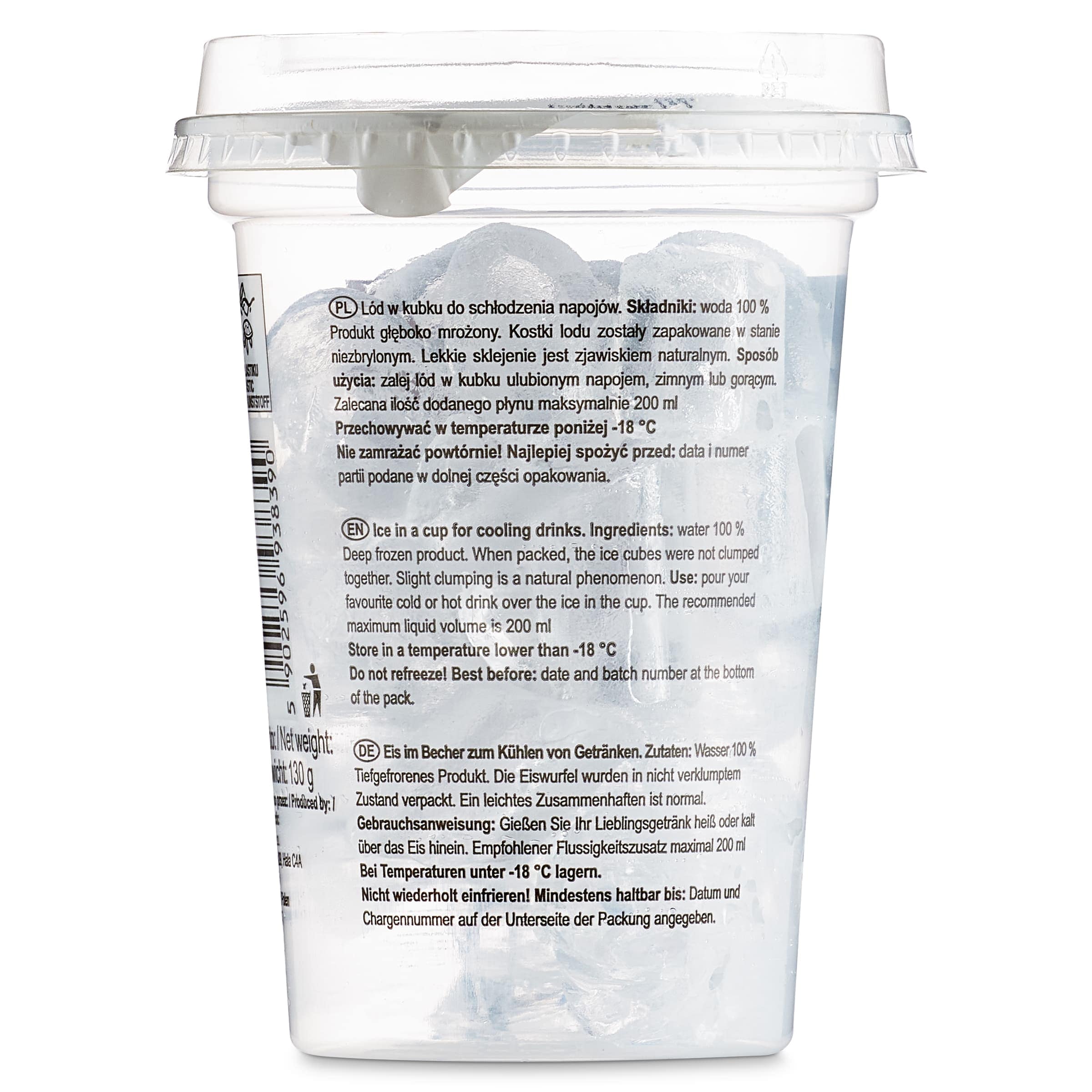 Vaso con cubitos de hielo Pure ice 130 g