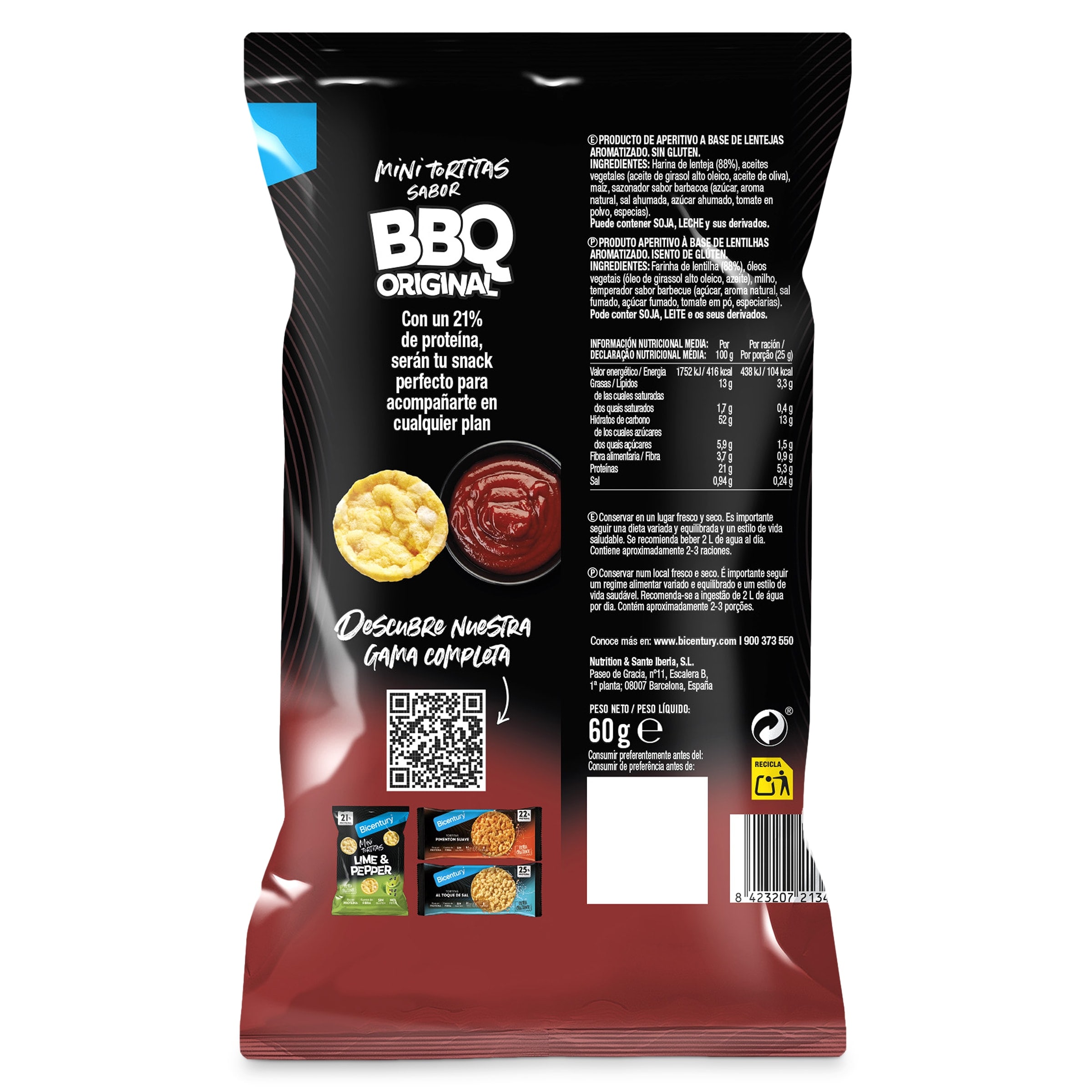 Mini tortitas sabor barbacoa Bicentury 60 g