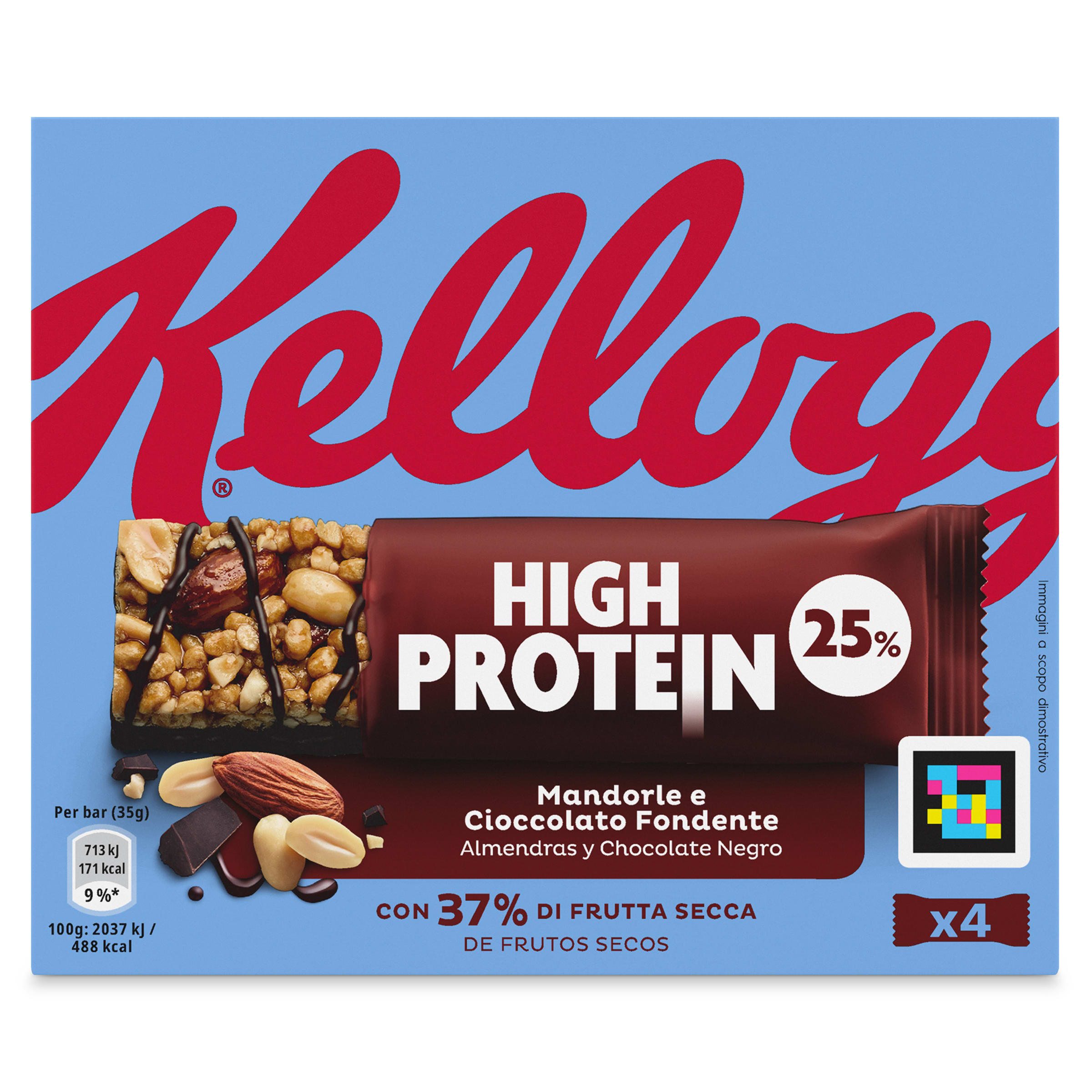 Barritas de chocolate y almendras high protein Kellogg's 140 g
