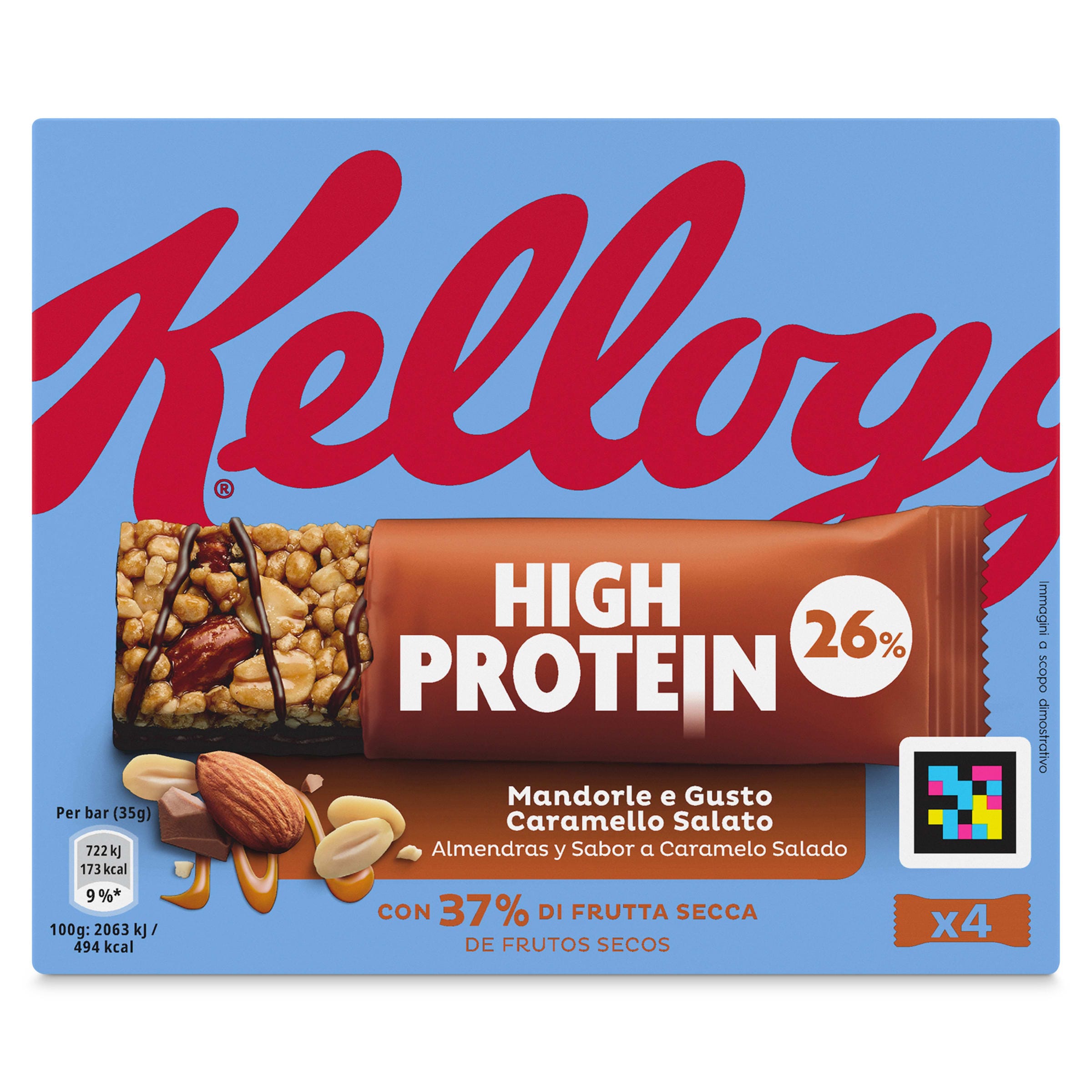 Barritas de almendras y caramelo salado high protein Kellogg's 140 g