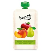 Alimento infantil con puré de manzana, pera y melocotón Be Plus 120 g