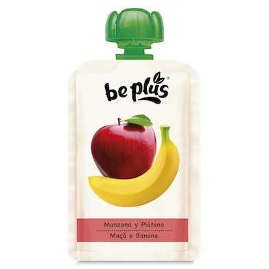 Alimento infantil con puré de manzana y plátano Be Plus 120 g-0