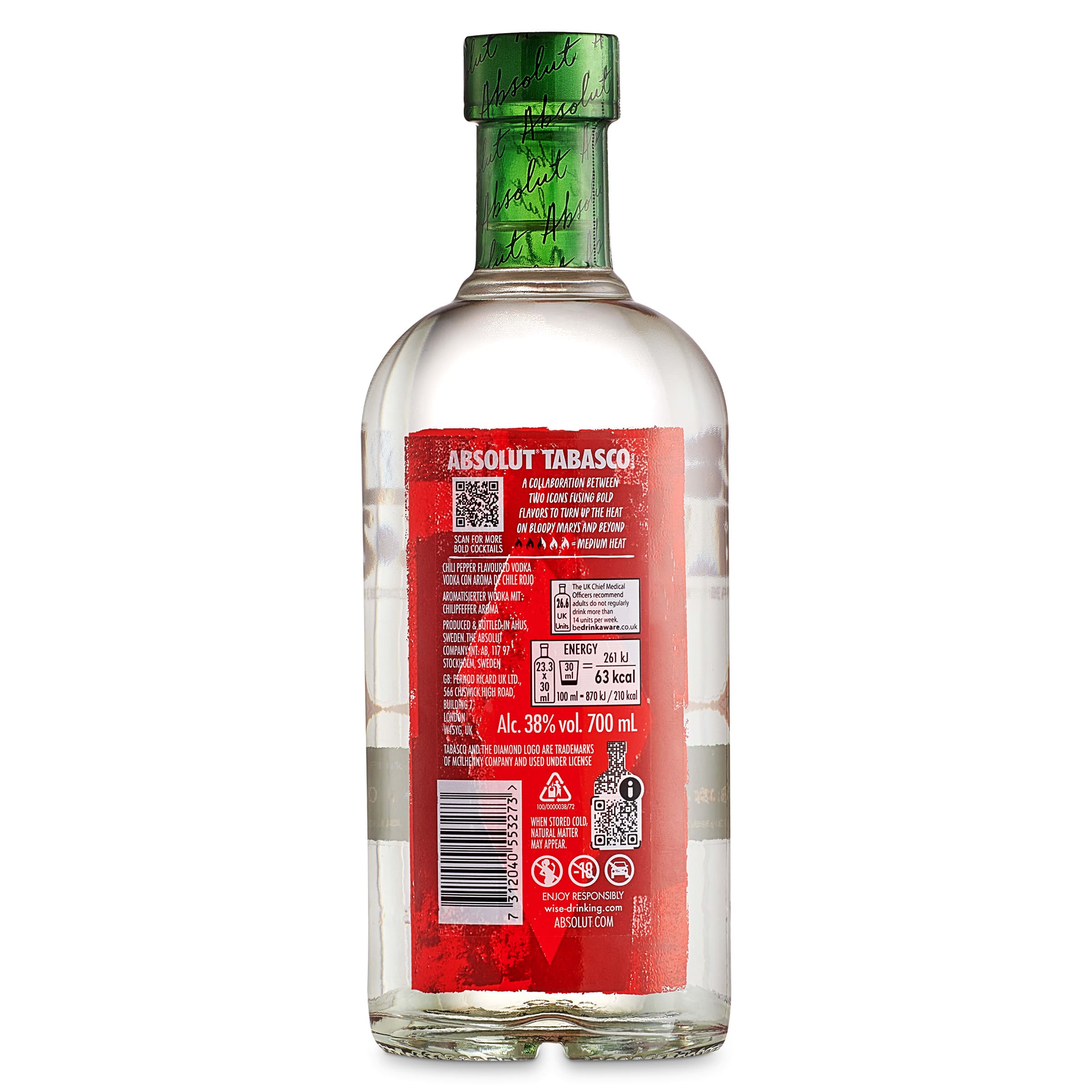 Vodka tabasco Absolut 70 cl