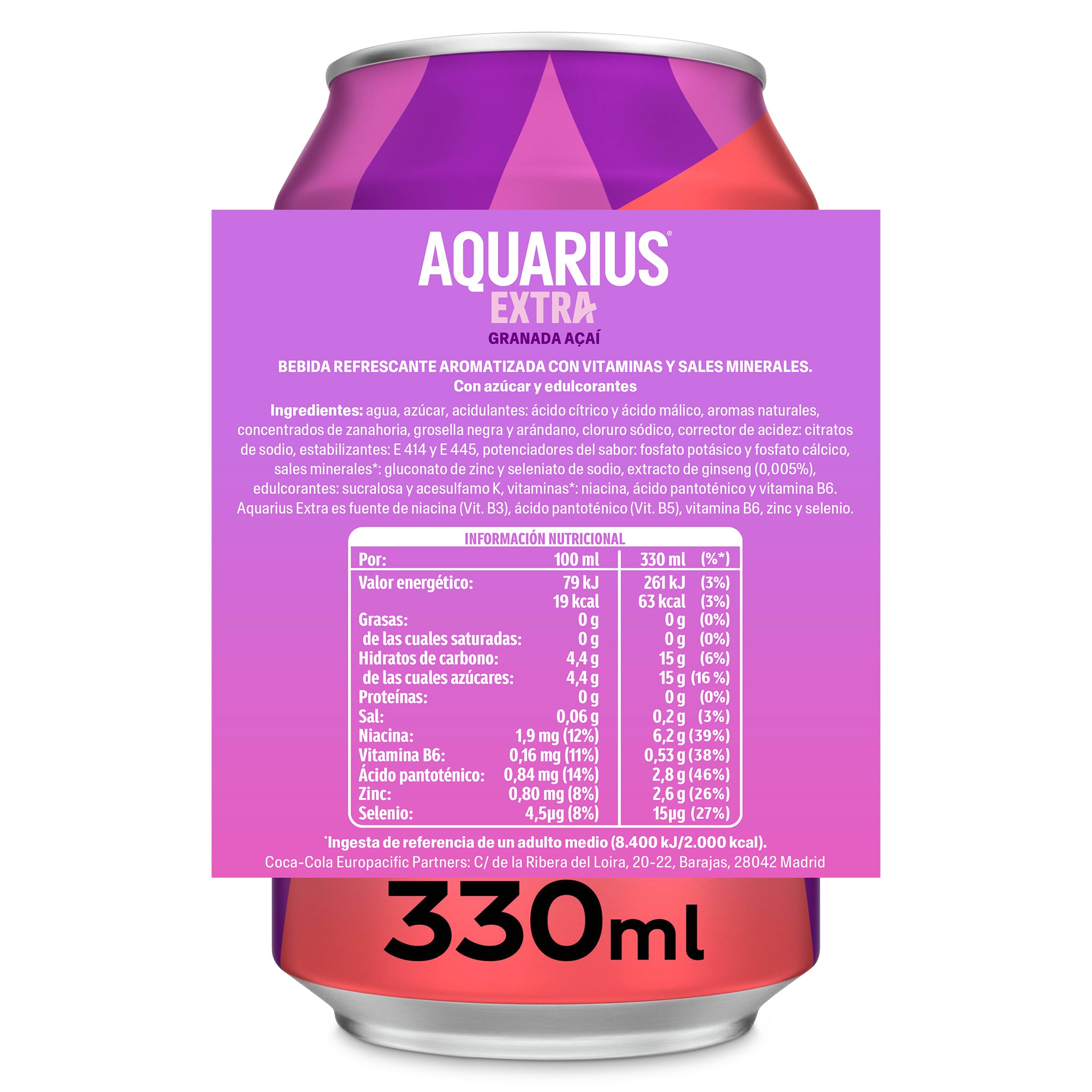Aquarius de granada açai 330 ml