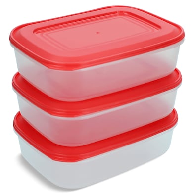Recipiente de plástico rectangular 1 L Easyseal 3 unidades-0