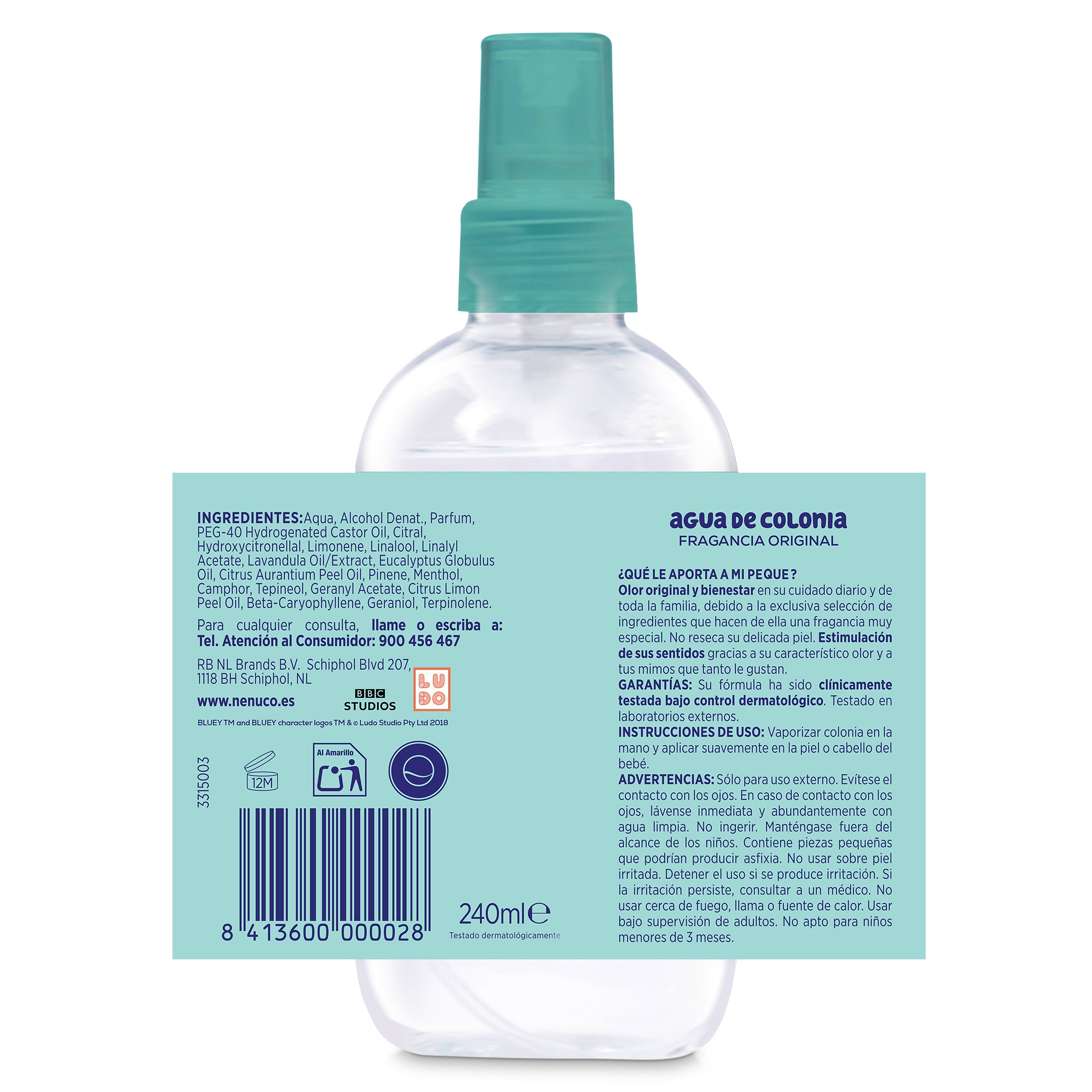 Colonia Bluey Nenuco 240 ml