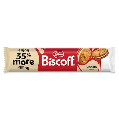 Galletas caramelizadas rellenas de vainilla Lotus Biscoff 154 g-0 Galletas caramelizadas rellenas de vainilla Lotus Biscoff 154 g-0