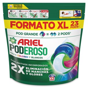 Detergente en cápsulas poderoso Ariel 23 lavados
