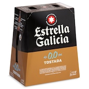 Cerveza tostada 0,0% alcohol Estrella Galicia pack 6 x 25 cl