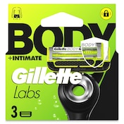 Recambio maquinilla de afeitar body intimate Gillette Labs 3 unidades