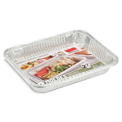 Molde de aluminio rectangular 2,7 L Quickpack 2 unidades-0