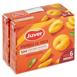 bebida de zumo de melocoton sin azucares anadidos disfruta pack 6 x 200 ml