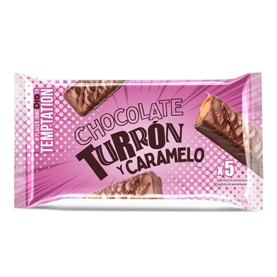 Barritas de chocolate, turrón y caramelo Temptation de Dia bolsa 200 g-0