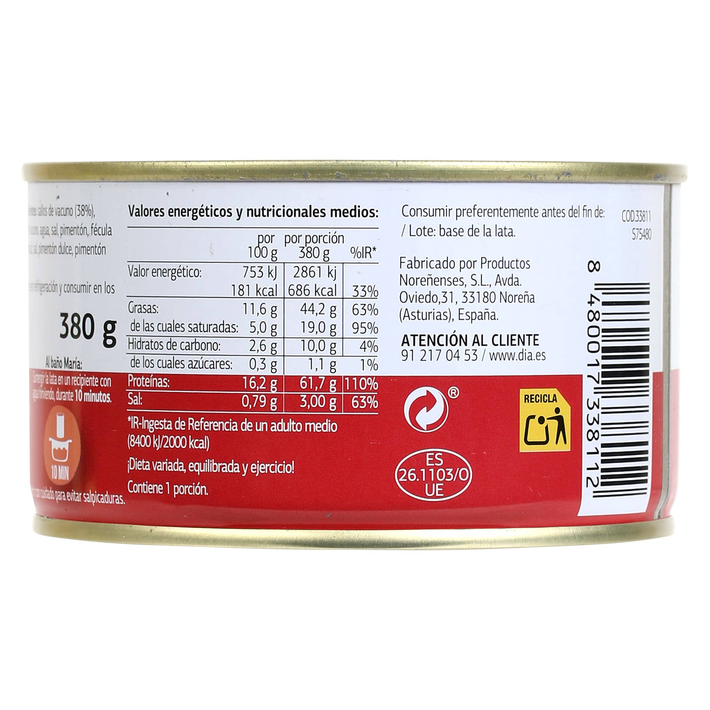 Callos con chorizo Dia Al Punto 380 g