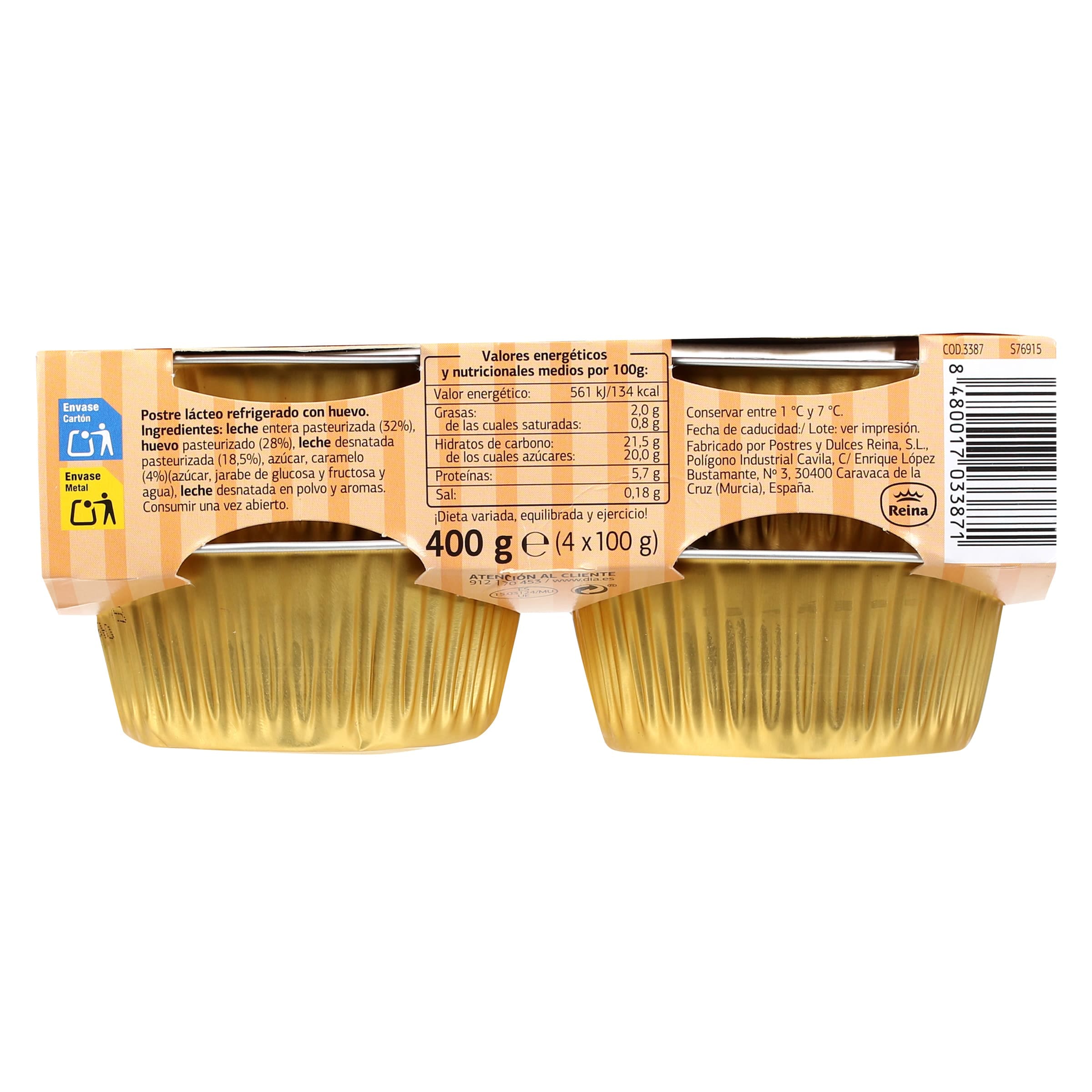 Flan de huevo Dia Caprichoso 4 x 100 g
