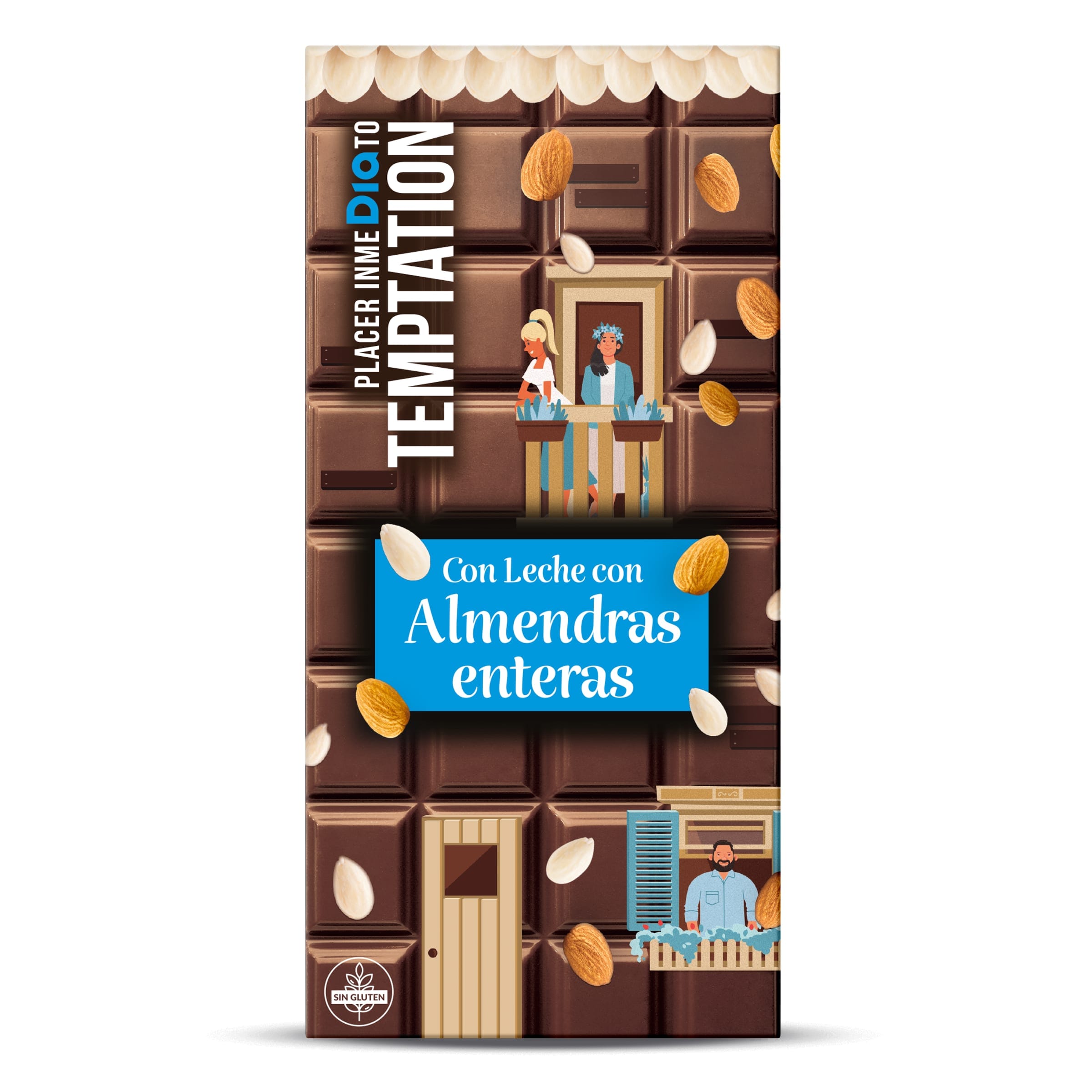 Chocolate con leche y almendras enteras Dia Temptation 200 g