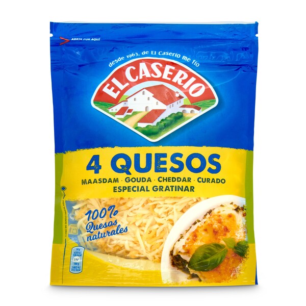 Mezcla De 4 Quesos El Caserío Bolsa 120 Gr.