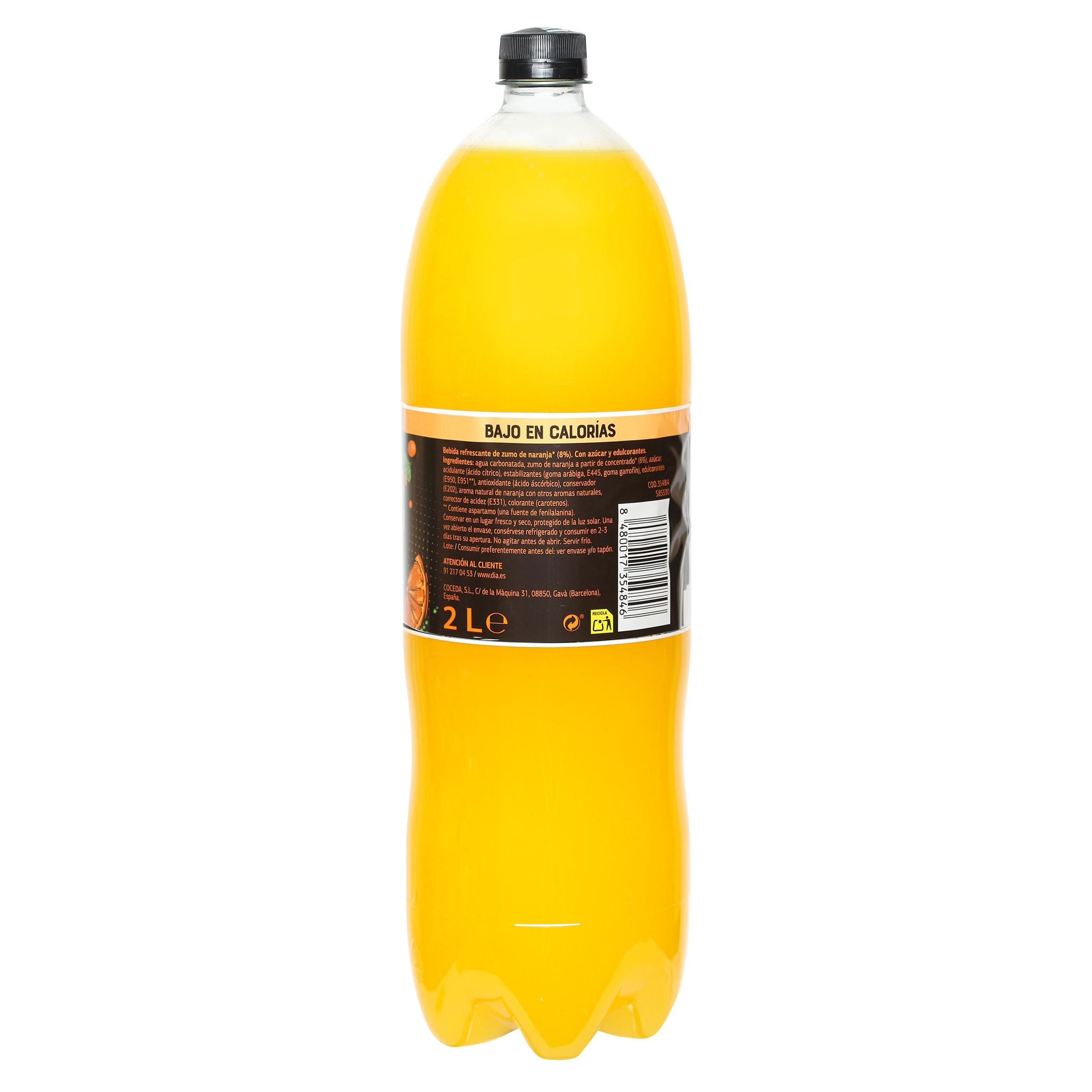 Refresco de naranja Dia Upss botella 2 L