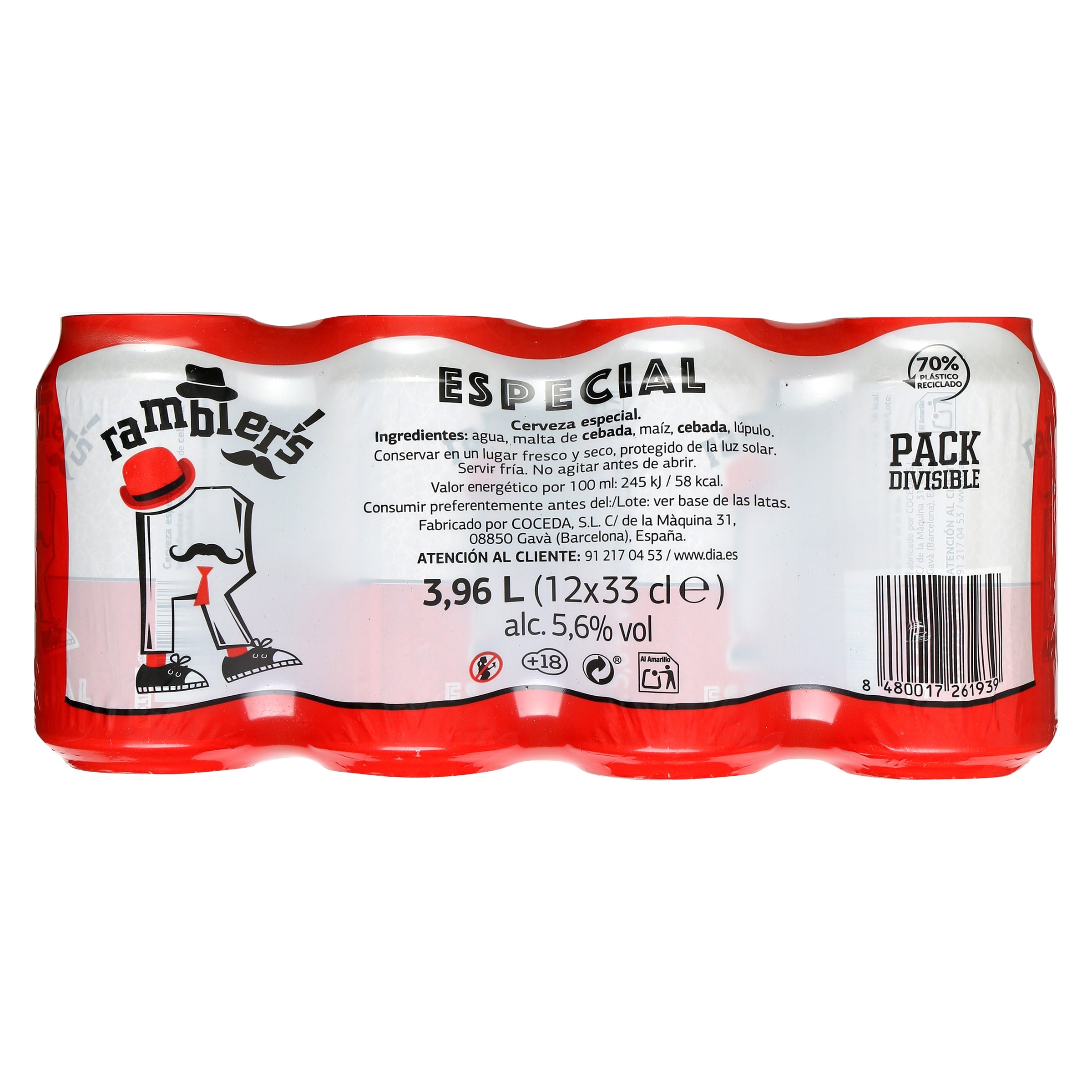 Cerveza especial Dia Ramblers pack 12 x 33 cl