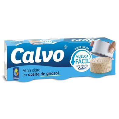 Atún claro en aceite de girasol Calvo lata 3 x 52 g-0