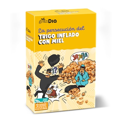 Cereales de trigo inflado con miel Gran Dia caja 500 g-0