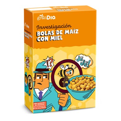 Cereales de bolas de maíz con miel Gran Dia caja 500 g-0