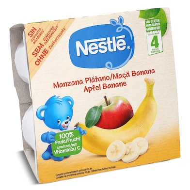 Preparado de manzana y plátano Nestlé pack 4 x 100 g-0