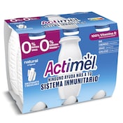 Yogur desnatado líquido natural Actimel pack 6+2 x 100 g