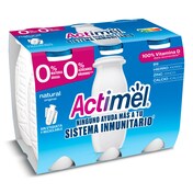 Yogur desnatado líquido natural Actimel pack 6+2 x 100 g