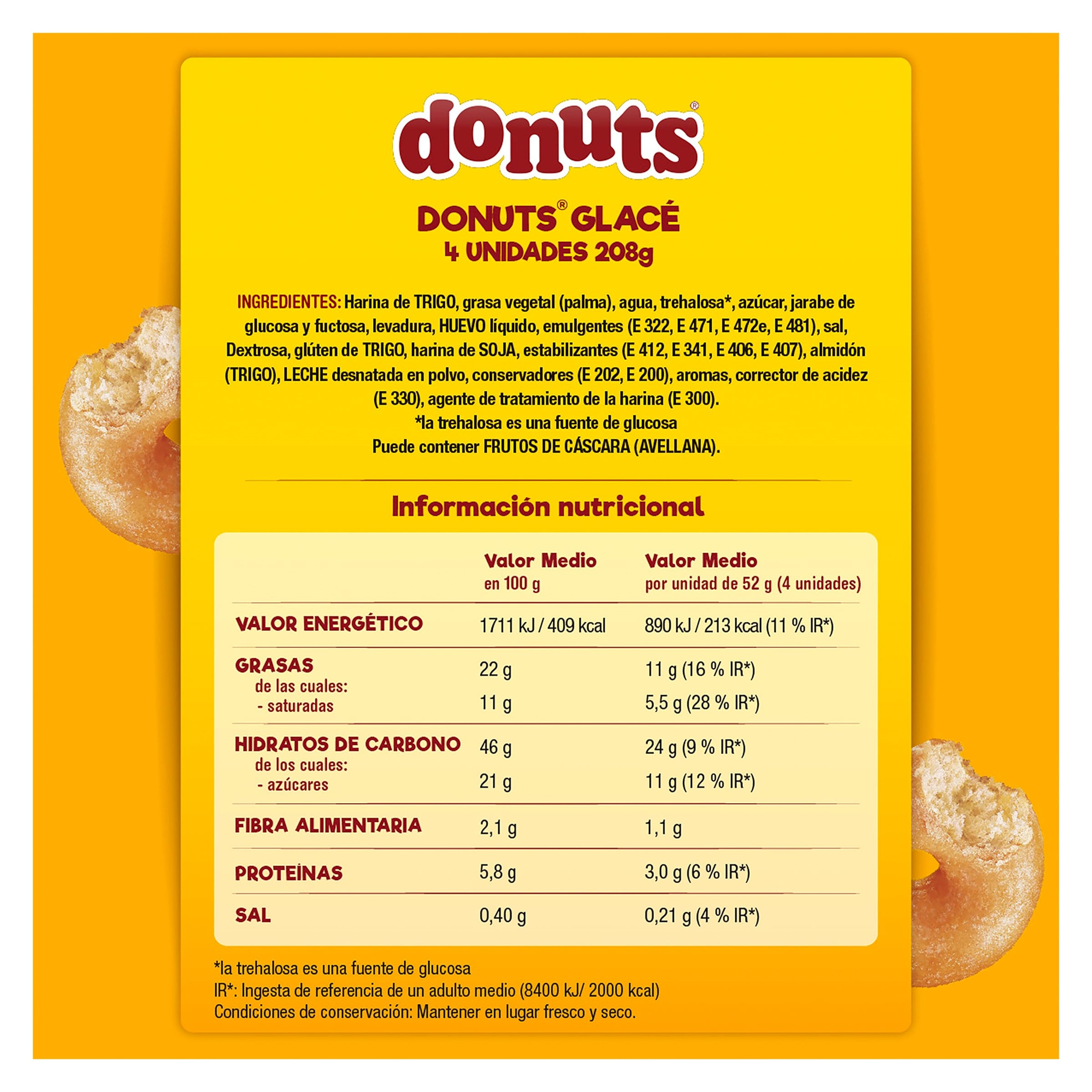 Berlinas glacé Donuts 4 unidades 208 g