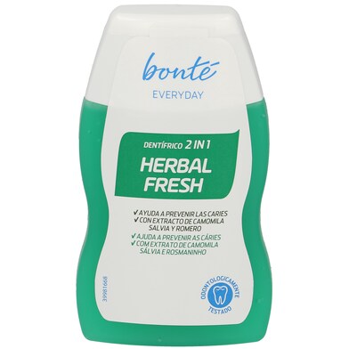 Pasta dentífrica dos en uno herbal fresh Bonté Everyday de Dia tubo 100 ml-0