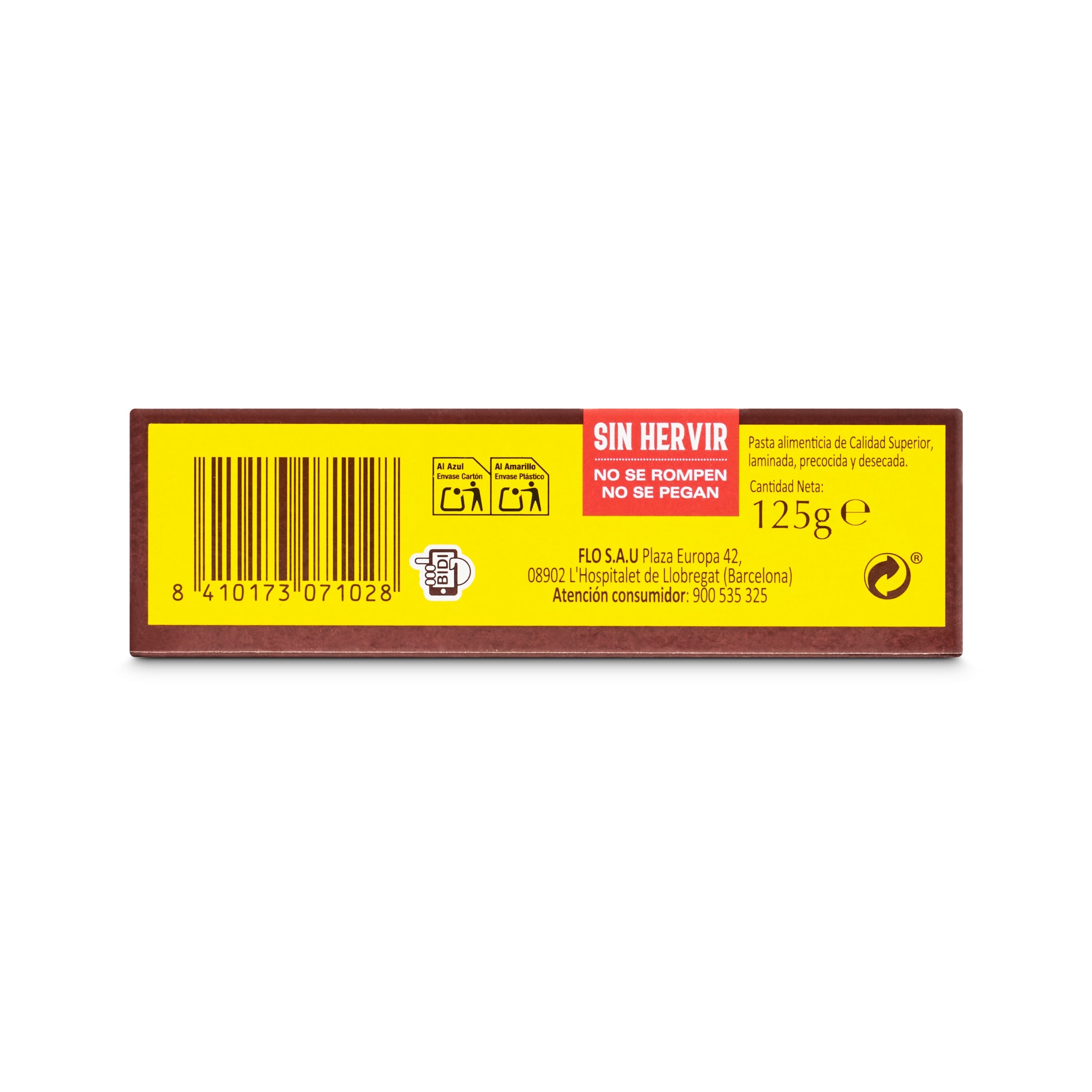 Placas para canelones precocidas El pavo 125 g