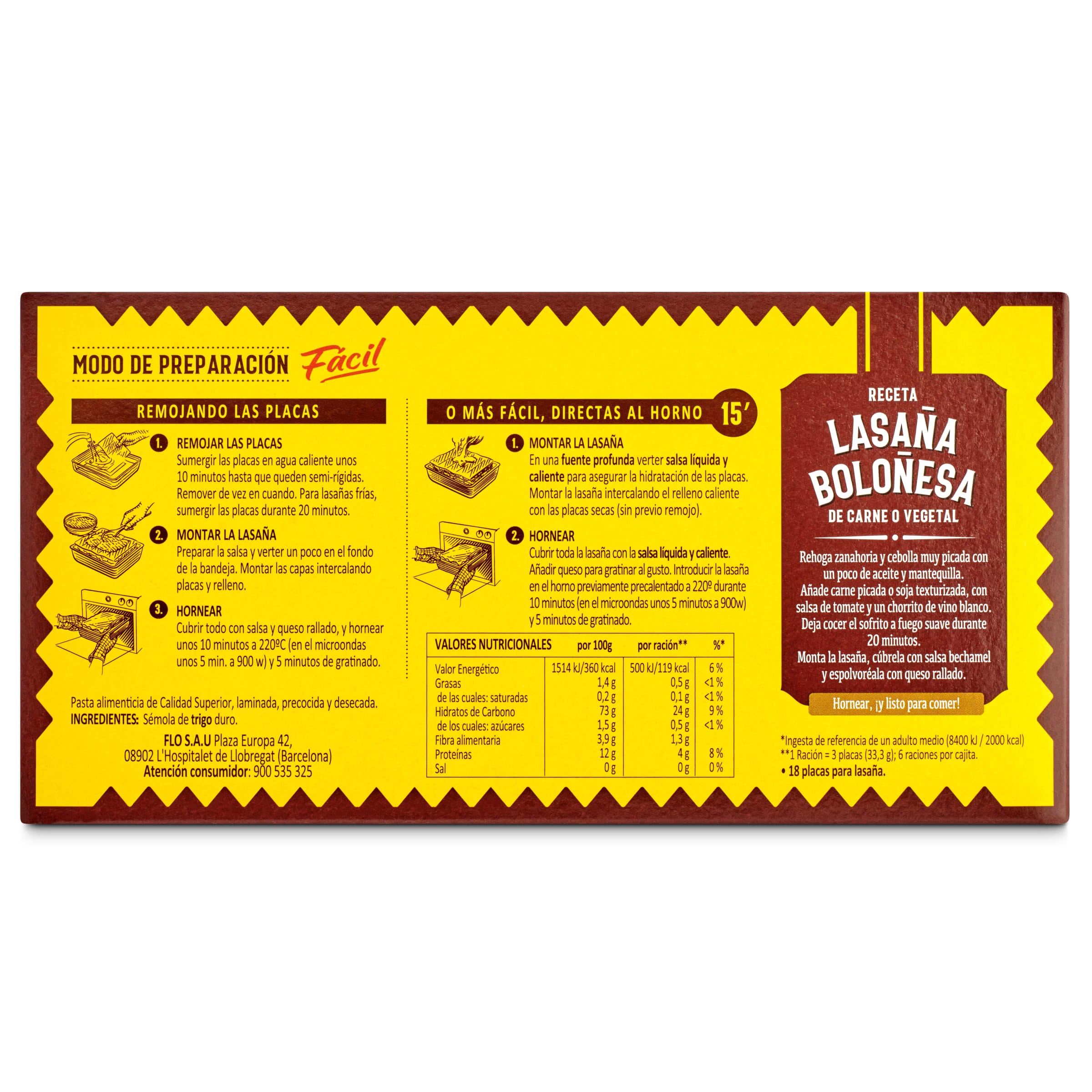 Placas para lasaña El pavo 200 g