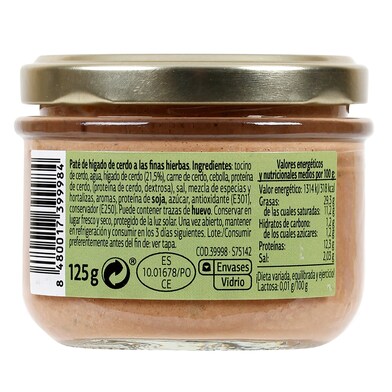 Paté a las finas hierbas Nuestra Alacena frasco 125 g-1 Paté a las finas hierbas Nuestra Alacena frasco 125 g-1