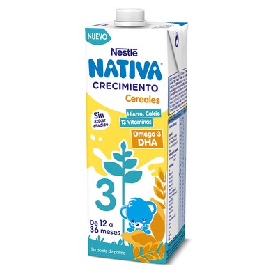 Leche crecimiento con cereales +12 meses Nativa brik 1 l-0