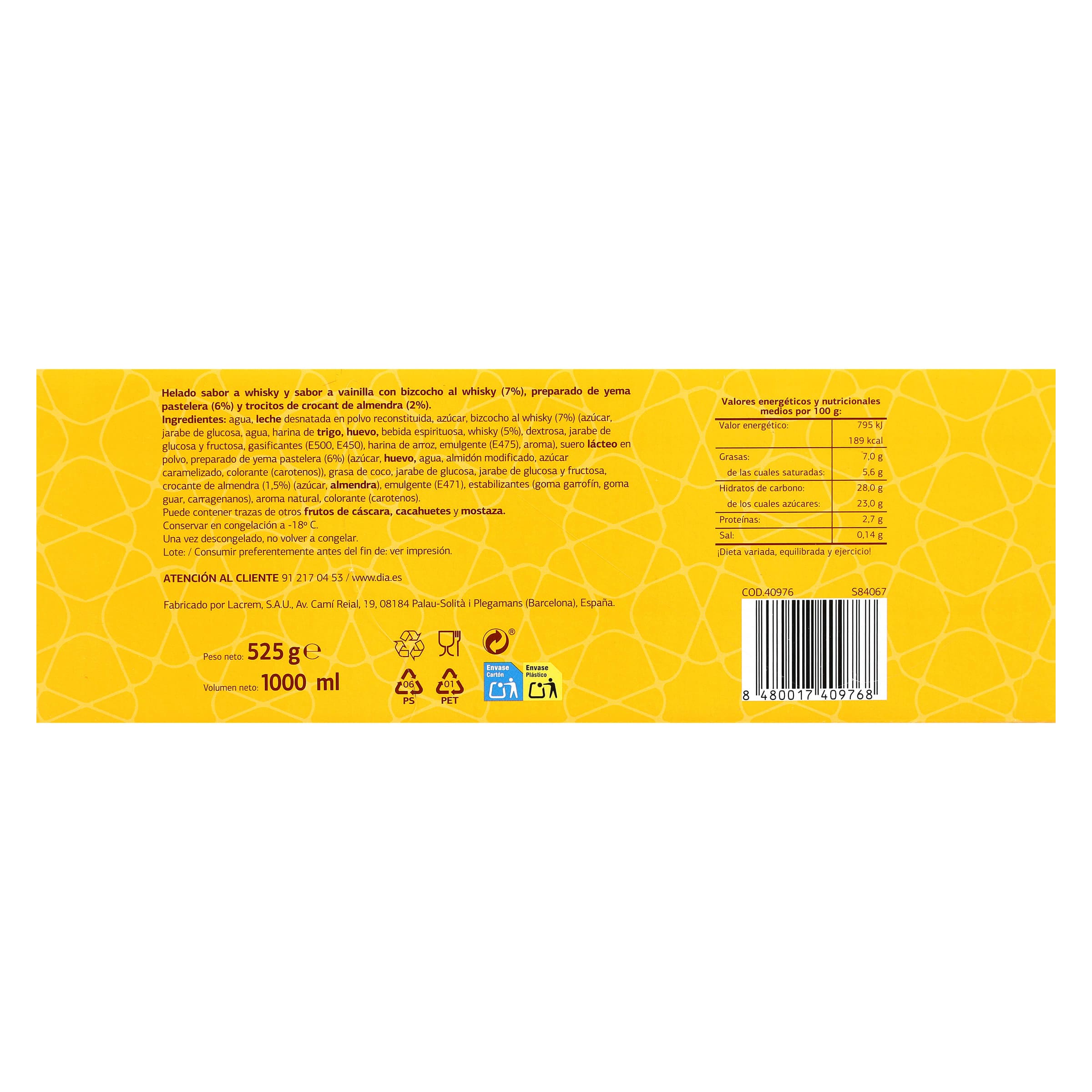 Tarta whisky Dia Temptation 525 g
