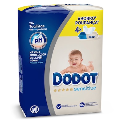 Toallitas para bebés Dodot bolsa 216 unidades-0