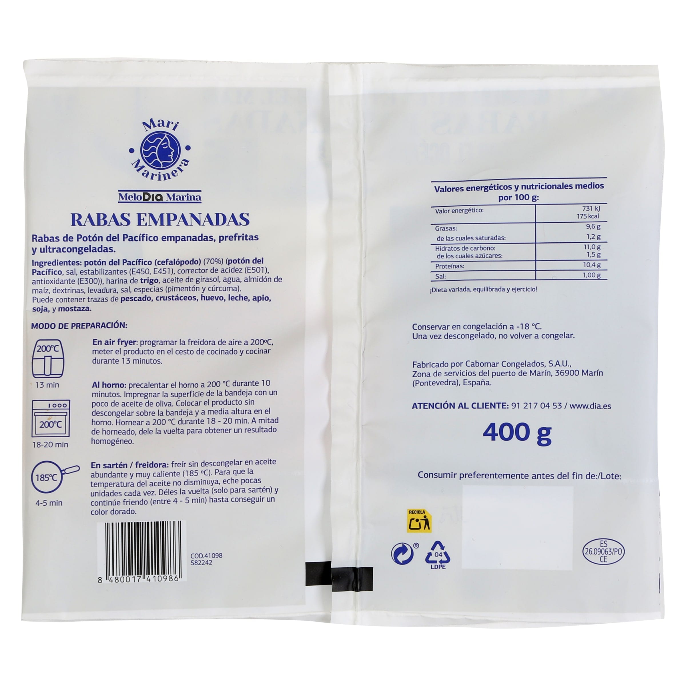 Rabas empanadas Dia Mari Marinera 400 g
