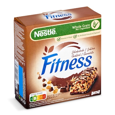Barritas de cereales con trigo integral y chocolate Nestlé Fitness caja 188 g-0