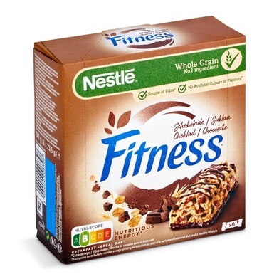 Barritas de cereales con trigo integral y chocolate Nestlé Fitness caja 188 g-0