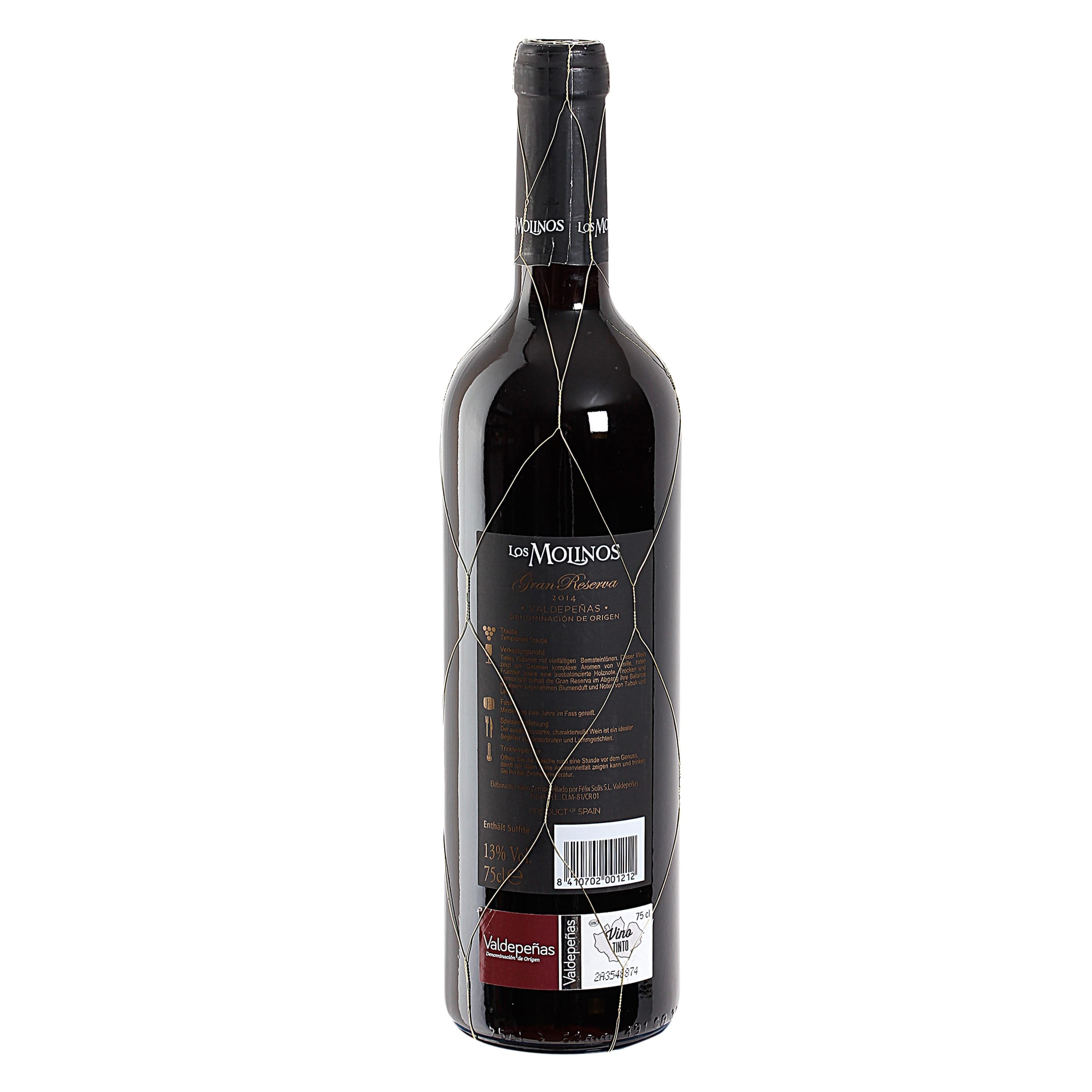 Vino tinto gran reserva D.O. Valdepeñas Los molinos 75 cl