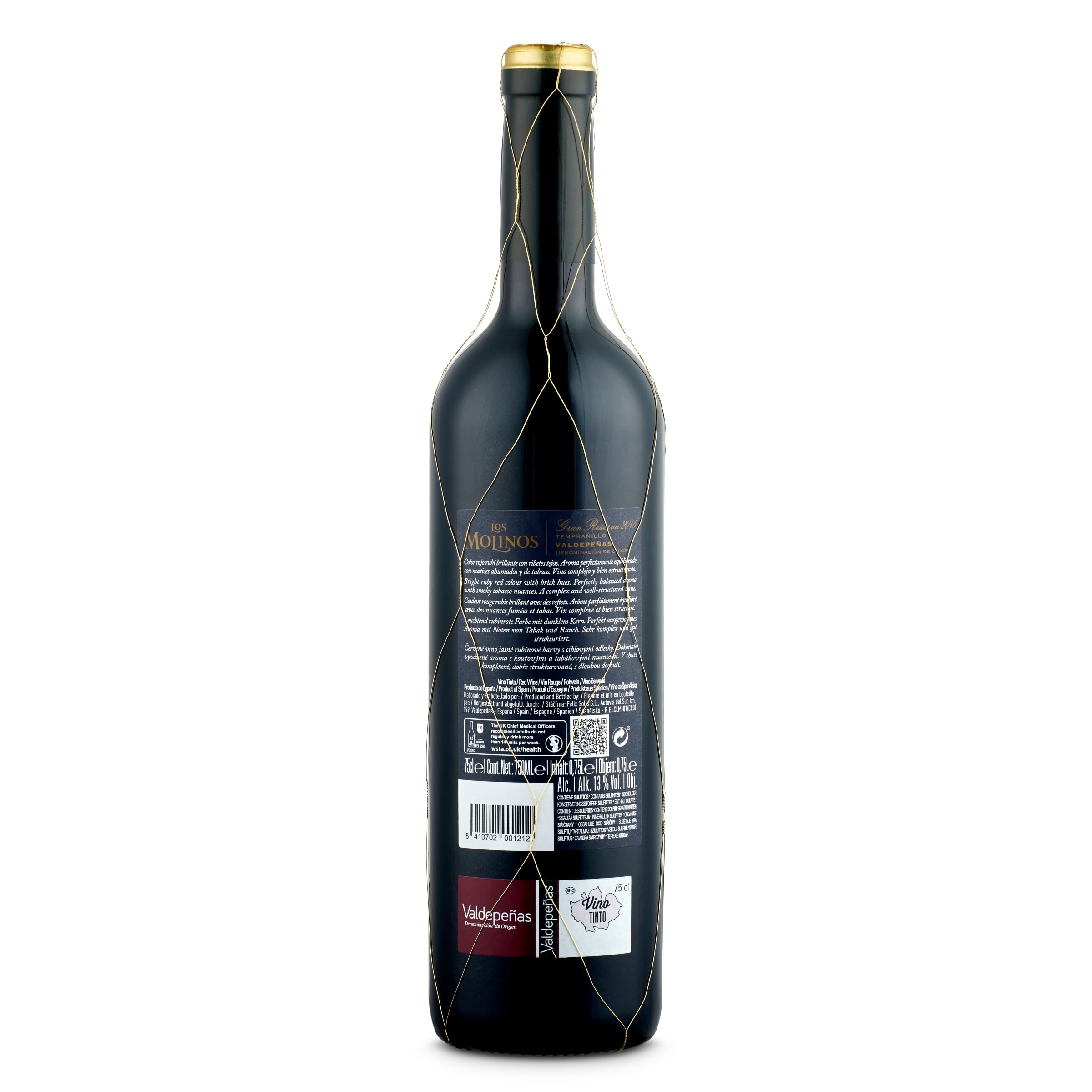 Vino tinto gran reserva D.O. Valdepeñas Los molinos 75 cl
