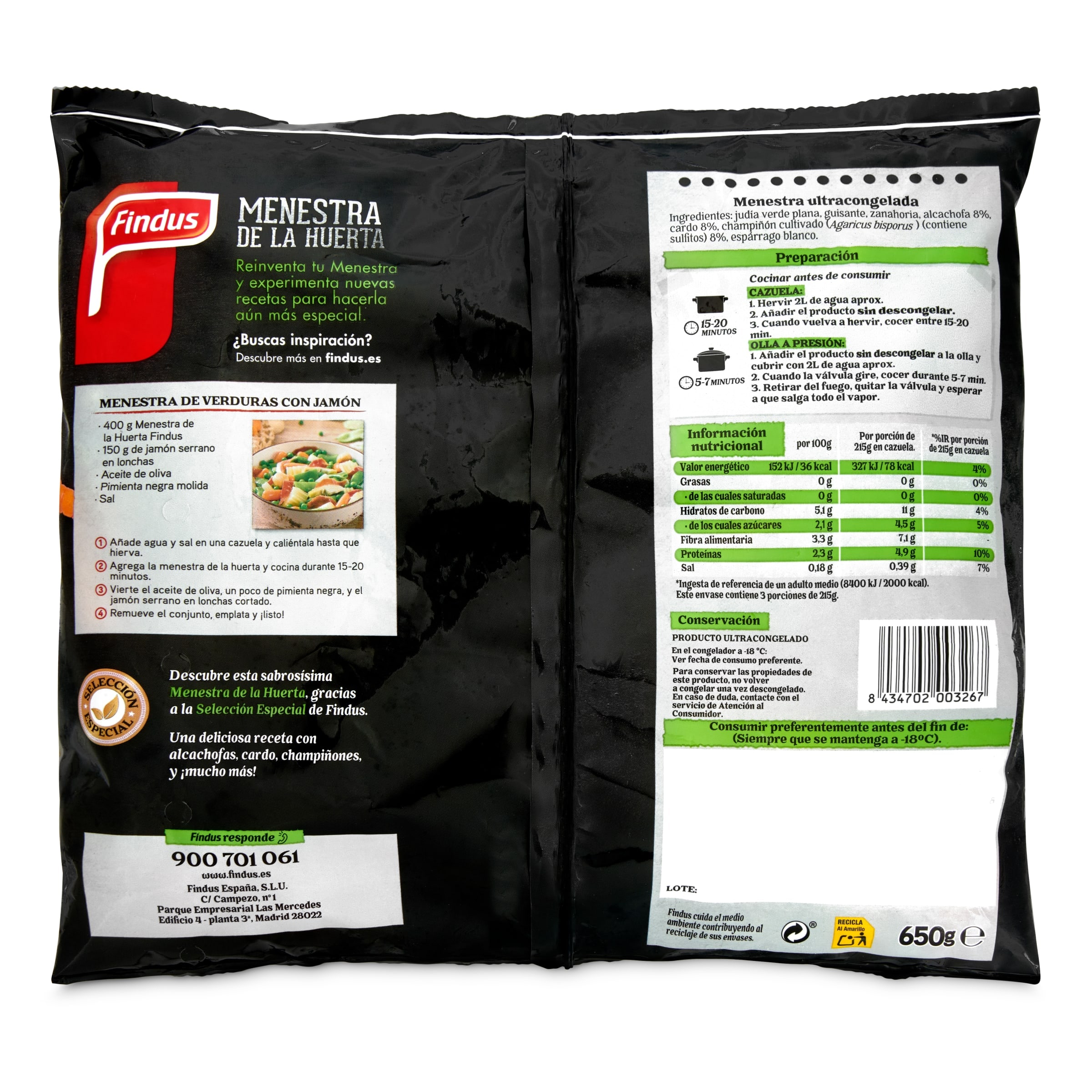 Menestra de la huerta Findus 650 g