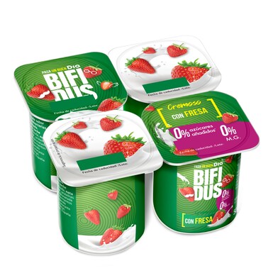 Cremoso desnatado con fresa Bífidus Dia pack 4 x 125 g-0